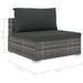 Set mobilier de grădină cu perne, 5 piese, gri, poliratan - WALTI WALTI