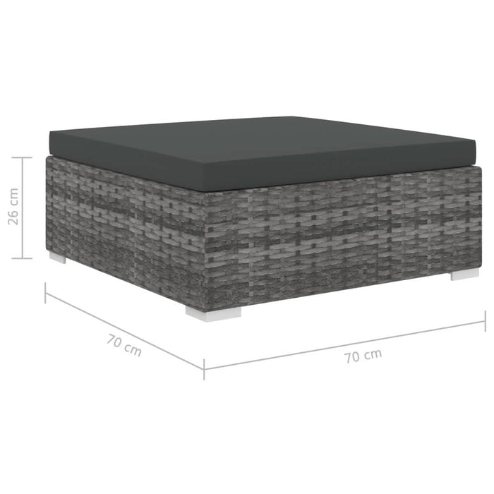 Set mobilier de grădină cu perne, 5 piese, gri, poliratan - WALTI WALTI