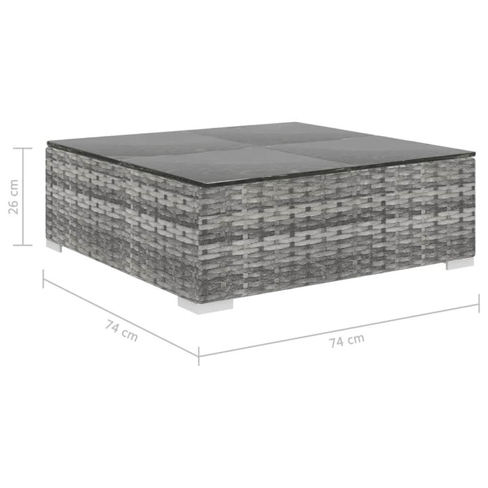 Set mobilier de grădină cu perne, 5 piese, gri, poliratan - WALTI WALTI