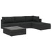 Set mobilier de grădină cu perne, 5 piese, negru, poliratan - WALTI WALTI