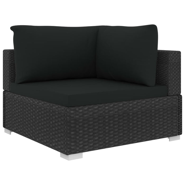 Set mobilier de grădină cu perne, 5 piese, negru, poliratan - WALTI WALTI