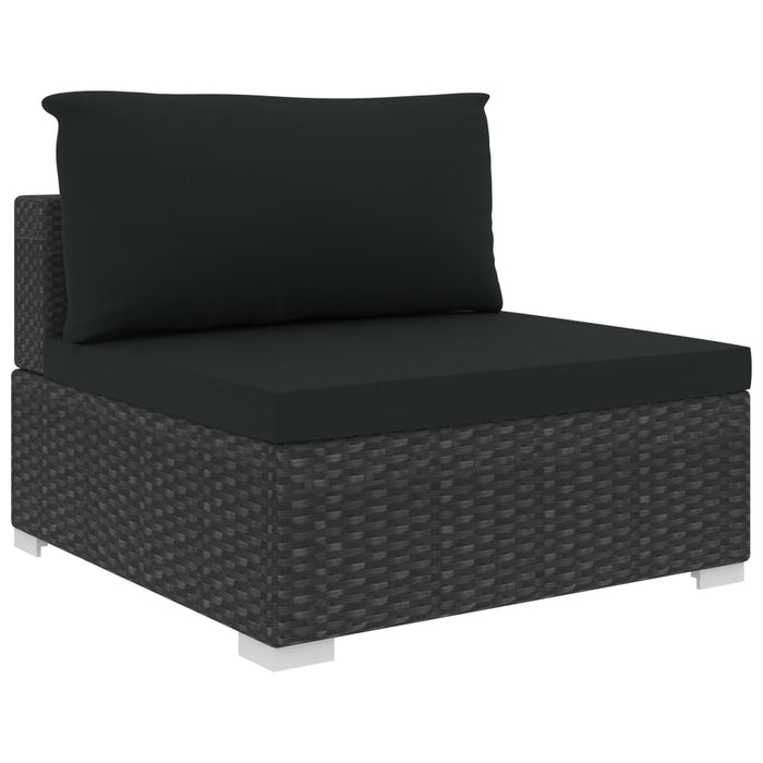 Set mobilier de grădină cu perne, 5 piese, negru, poliratan - WALTI WALTI