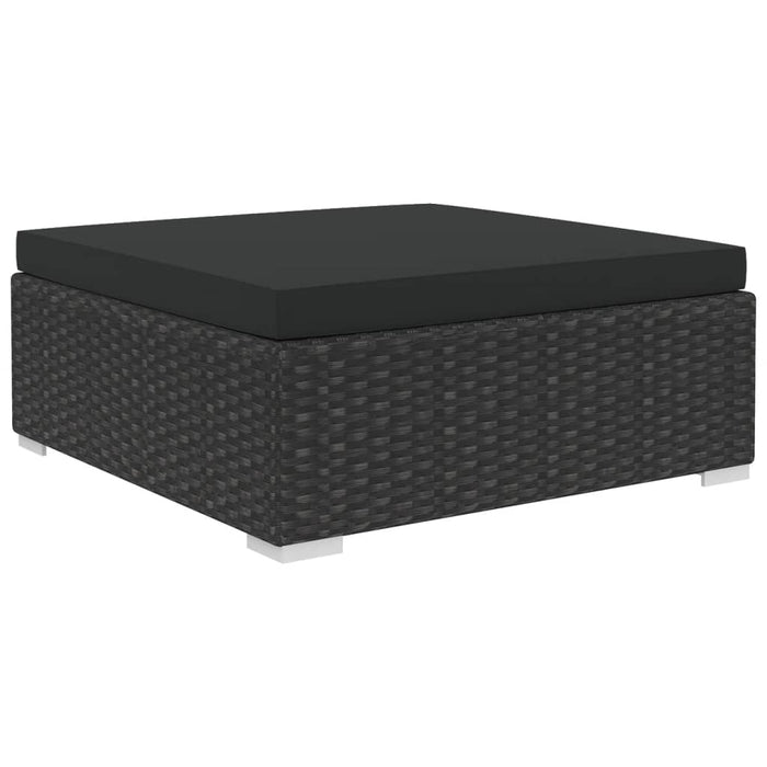 Set mobilier de grădină cu perne, 5 piese, negru, poliratan - WALTI WALTI