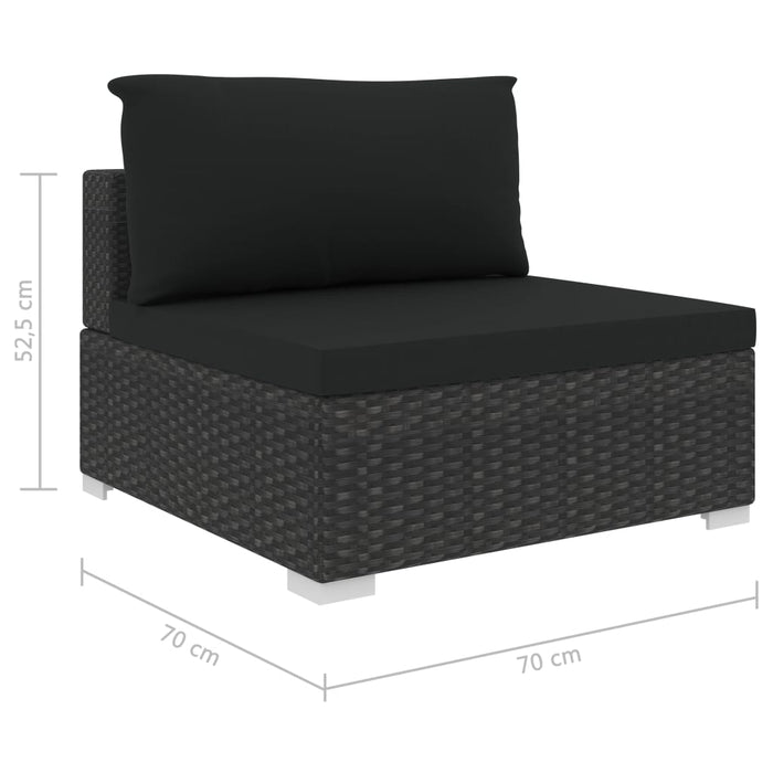 Set mobilier de grădină cu perne, 5 piese, negru, poliratan - WALTI WALTI