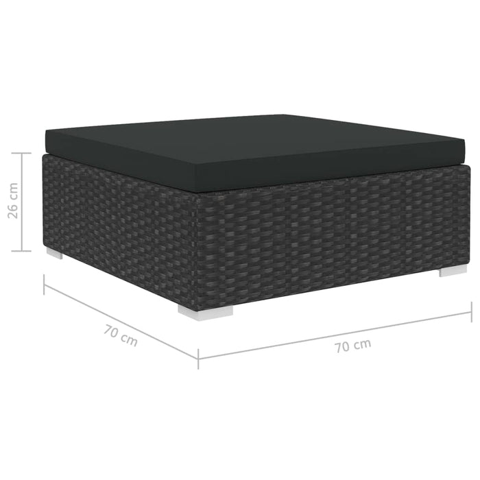 Set mobilier de grădină cu perne, 5 piese, negru, poliratan - WALTI WALTI