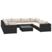 Set mobilier de grădină cu perne, 9 piese, negru, poliratan - WALTI WALTI