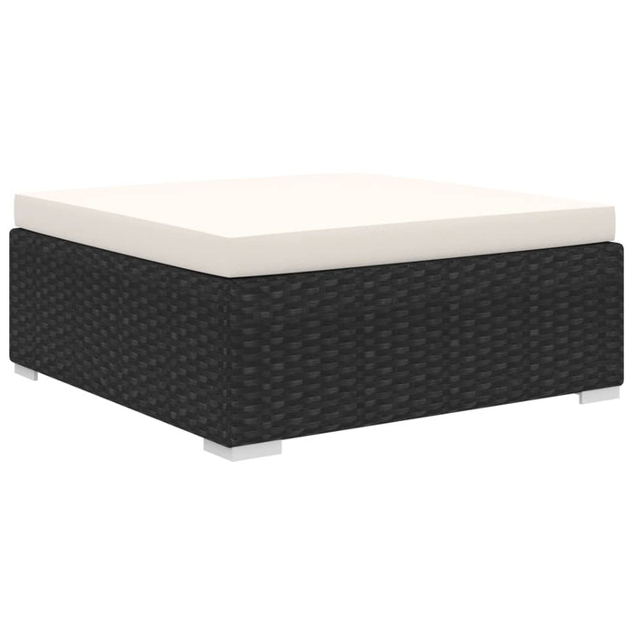 Set mobilier de grădină cu perne, 11 piese, negru, poliratan - WALTI WALTI
