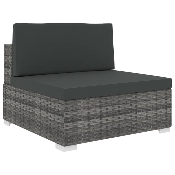 Scaun modular de mijloc, 1 buc., gri, poliratan, cu perne - WALTI WALTI