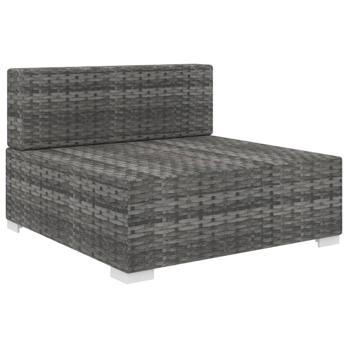 Scaun modular de mijloc, 1 buc., gri, poliratan, cu perne - WALTI WALTI