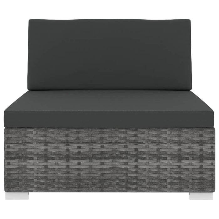 Scaun modular de mijloc, 1 buc., gri, poliratan, cu perne - WALTI WALTI