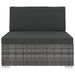Scaun modular de mijloc, 1 buc., gri, poliratan, cu perne - WALTI WALTI