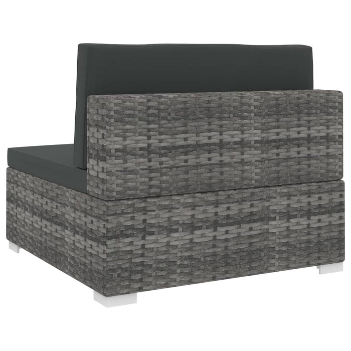 Scaun modular de mijloc, 1 buc., gri, poliratan, cu perne - WALTI WALTI