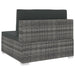 Scaun modular de mijloc, 1 buc., gri, poliratan, cu perne - WALTI WALTI