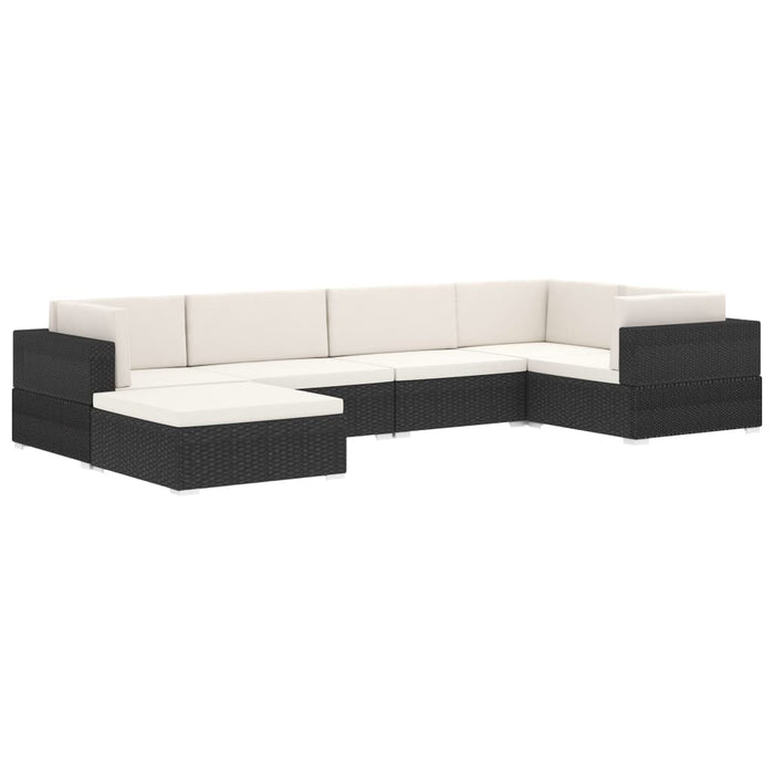 Scaun modular de mijloc, 1 buc., negru, poliratan, cu perne WALTI