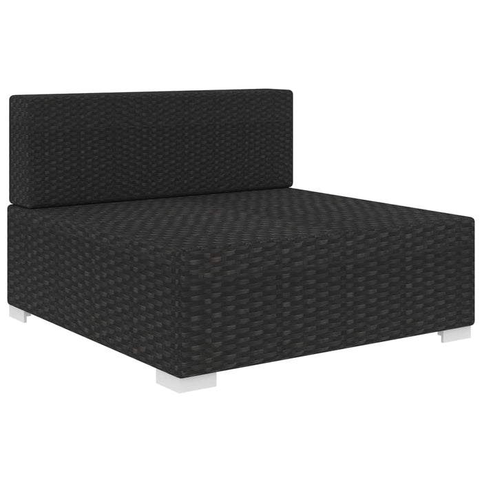 Scaun modular de mijloc, 1 buc., negru, poliratan, cu perne WALTI