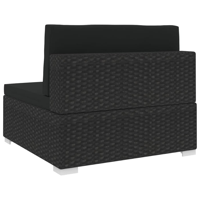 Scaun modular de mijloc, 1 buc., negru, poliratan, cu perne WALTI