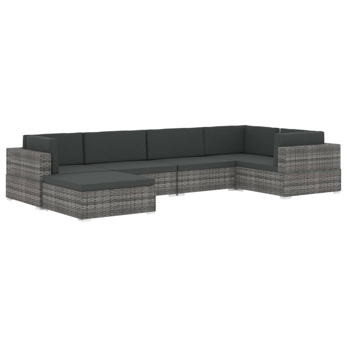 Scaun modular de mijloc, 1 buc., negru, poliratan, cu perne WALTI