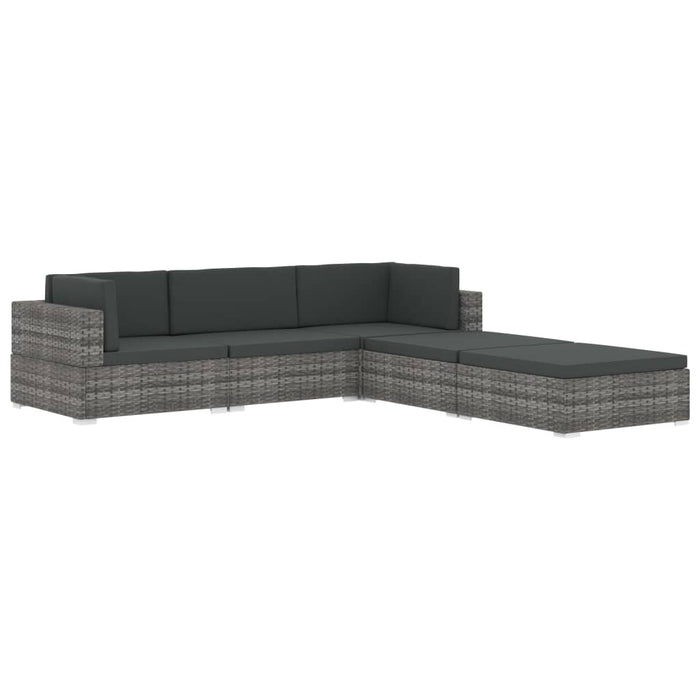 Scaun modular de mijloc, 1 buc., negru, poliratan, cu perne WALTI