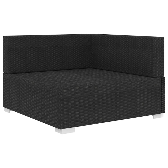 Scaun modular de colț, 1 buc., negru, poliratan, cu perne - WALTI WALTI