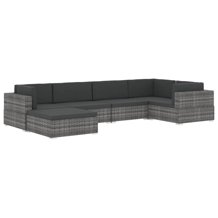 Scaun modular de colț, 1 buc., negru, poliratan, cu perne - WALTI WALTI