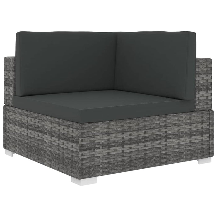 Scaun modular de colț, 1 buc., gri, poliratan, cu perne - WALTI WALTI