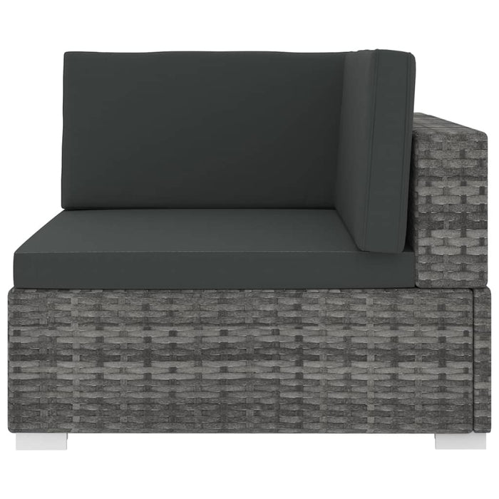 Scaun modular de colț, 1 buc., gri, poliratan, cu perne - WALTI WALTI