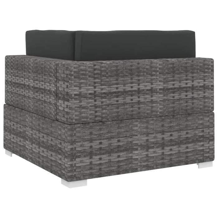Scaun modular de colț, 1 buc., gri, poliratan, cu perne - WALTI WALTI