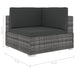 Scaun modular de colț, 1 buc., gri, poliratan, cu perne - WALTI WALTI