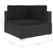 Scaun modular de colț, 1 buc., negru, poliratan, cu perne - WALTI WALTI