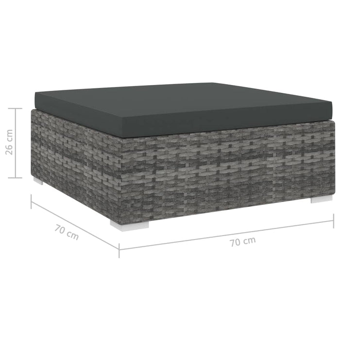 Taburet modular, 1 buc., gri, poliratan, cu pernă - WALTI WALTI