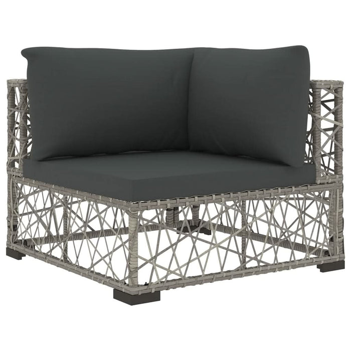 Set mobilier de grădină cu perne, 6 piese, gri, poliratan - WALTI WALTI