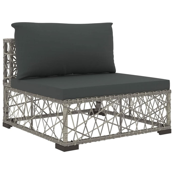 Set mobilier de grădină cu perne, 6 piese, gri, poliratan - WALTI WALTI