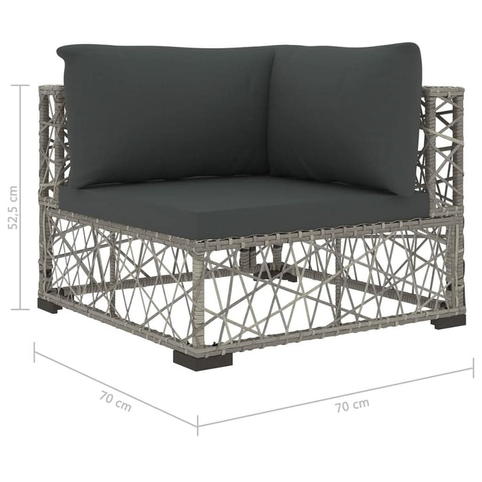 Set mobilier de grădină cu perne, 6 piese, gri, poliratan - WALTI WALTI
