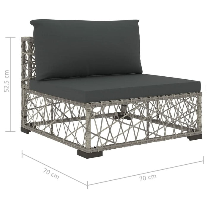 Set mobilier de grădină cu perne, 6 piese, gri, poliratan - WALTI WALTI