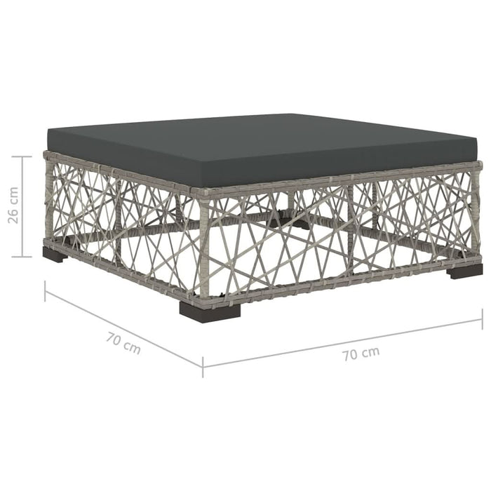 Set mobilier de grădină cu perne, 6 piese, gri, poliratan - WALTI WALTI