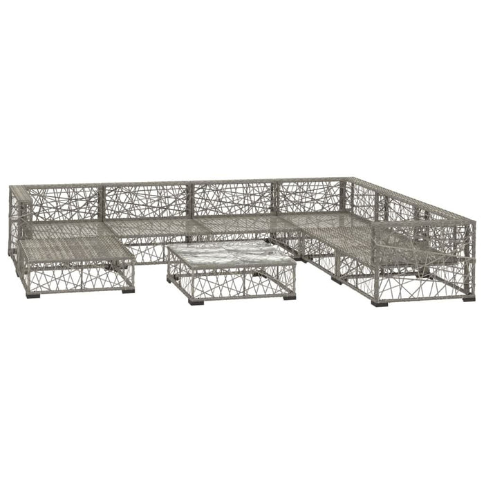 Set mobilier de grădină cu perne, 8 piese, gri, poliratan - WALTI WALTI