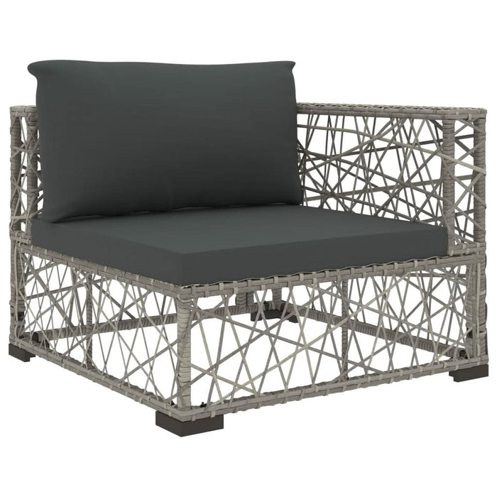 Set mobilier de grădină cu perne, 8 piese, gri, poliratan - WALTI WALTI
