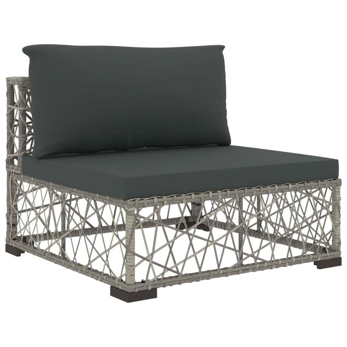 Set mobilier de grădină cu perne, 8 piese, gri, poliratan - WALTI WALTI