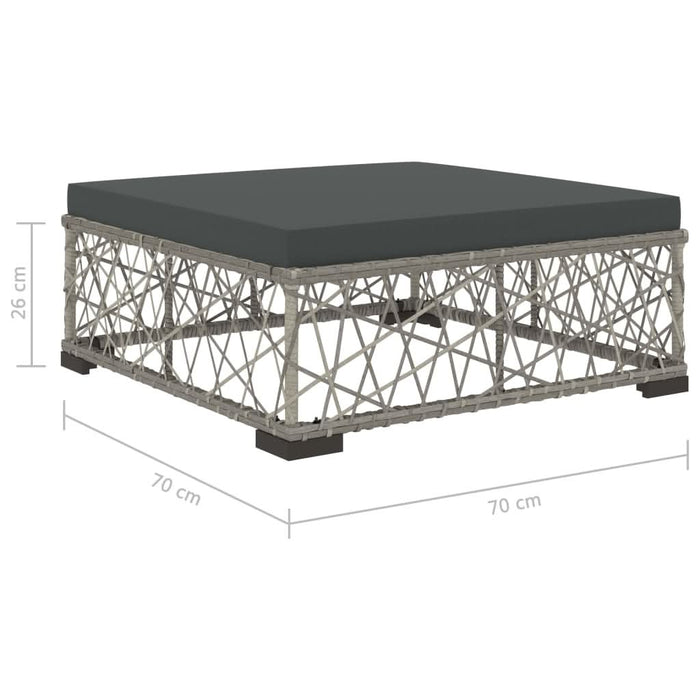 Set mobilier de grădină cu perne, 8 piese, gri, poliratan - WALTI WALTI