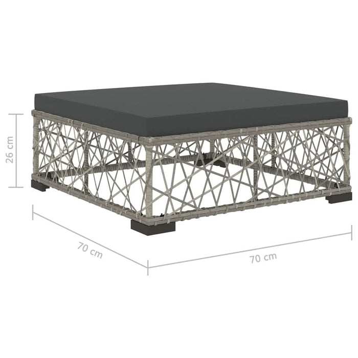 Set mobilier de grădină cu perne, 5 piese, gri, poliratan - WALTI WALTI