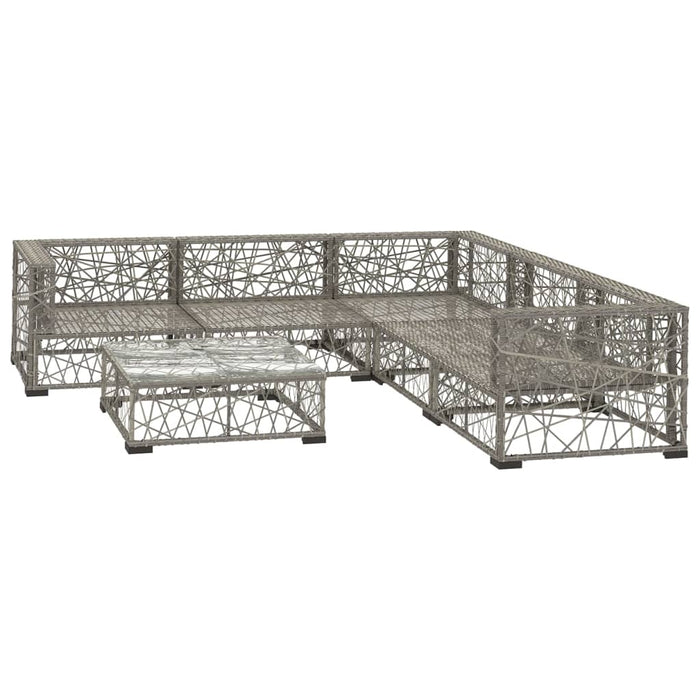 Set mobilier de grădină cu perne, 6 piese, gri, poliratan - WALTI WALTI