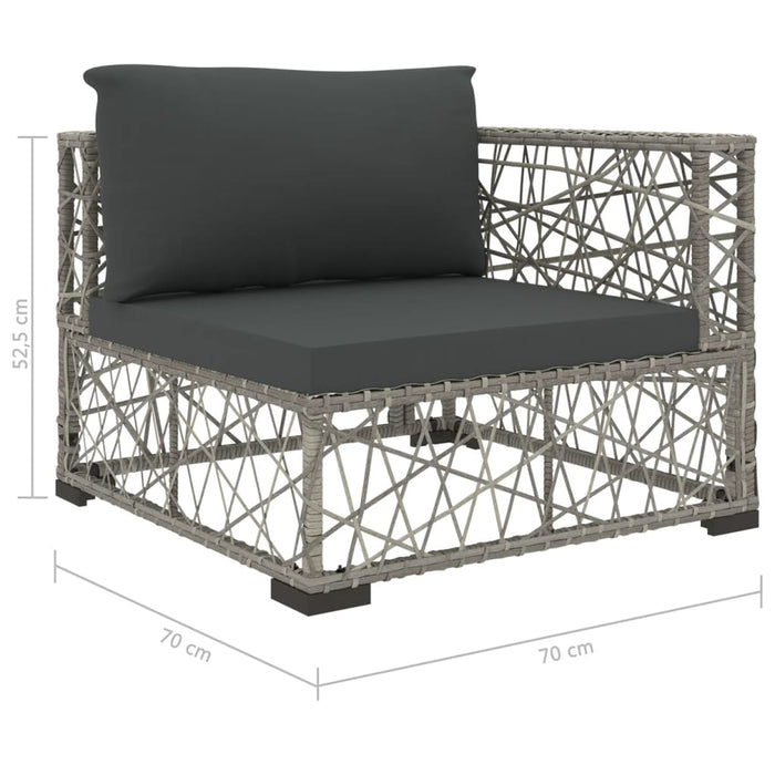 Set mobilier de grădină cu perne, 6 piese, gri, poliratan - WALTI WALTI