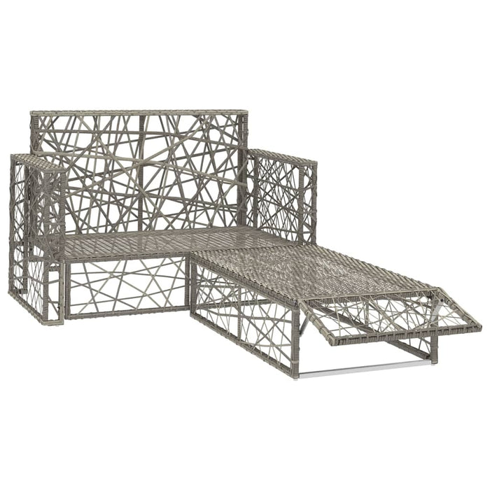 Set mobilier de grădină cu perne, 2 piese, gri, poliratan - WALTI WALTI