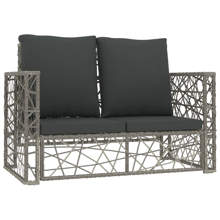 Set mobilier de grădină cu perne, 2 piese, gri, poliratan - WALTI WALTI