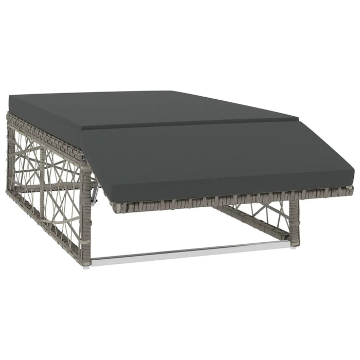 Set mobilier de grădină cu perne, 2 piese, gri, poliratan - WALTI WALTI