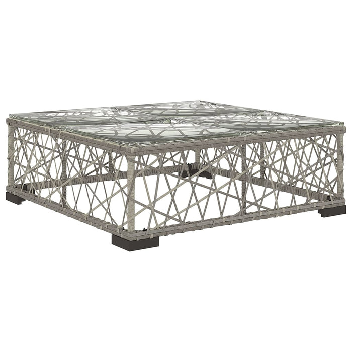 Set mobilier de grădină cu perne, 5 piese, gri, poliratan - WALTI WALTI