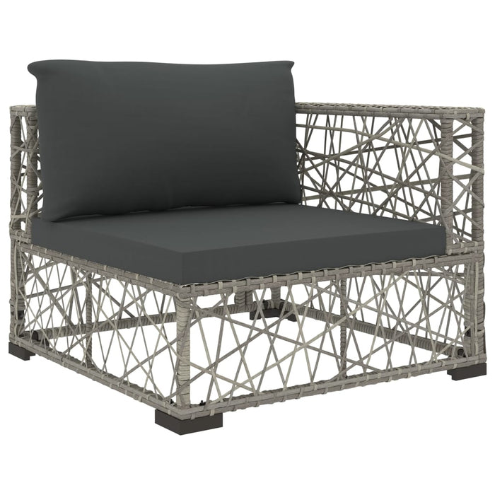Set mobilier de grădină cu perne, 5 piese, gri, poliratan - WALTI WALTI