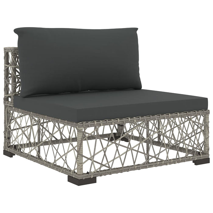 Set mobilier de grădină cu perne, 5 piese, gri, poliratan - WALTI WALTI