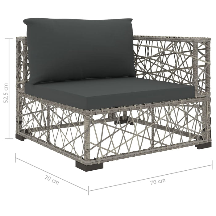 Set mobilier de grădină cu perne, 5 piese, gri, poliratan - WALTI WALTI
