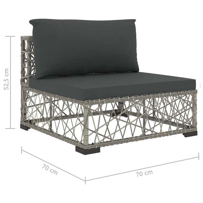 Set mobilier de grădină cu perne, 5 piese, gri, poliratan - WALTI WALTI